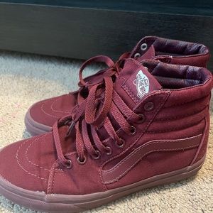 burgundy high top vans